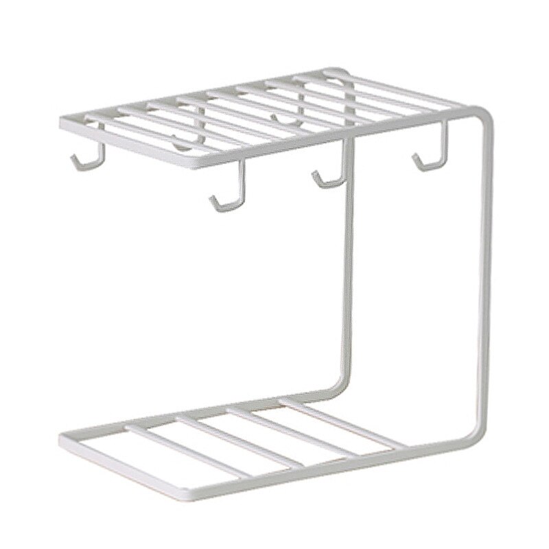Tiacking simples moderno metal ferro copo e pires rack expositor caneca café xícara leite prateleira de secagem 240*230*150mm 0.52kg: 2