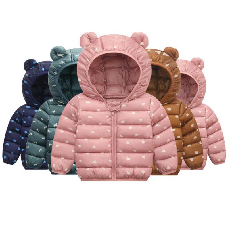 Jongens meisjes winter dons print kleding baby coole kleding voor 12m-5 jaar kinderen jongens en meisjes top