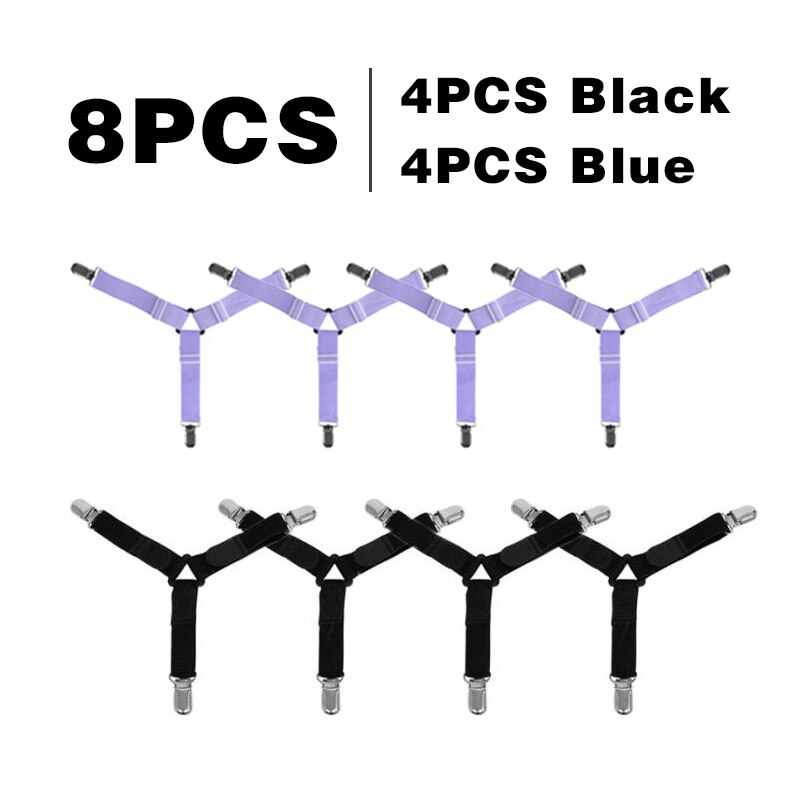 4 sztuk/zestaw łóżko sypialniane arkusz klip materac łączniki przydatne elastyczna osłona koce chwytaki uchwyt mocowania antypoślizgowy pas DIY: 4purple4black