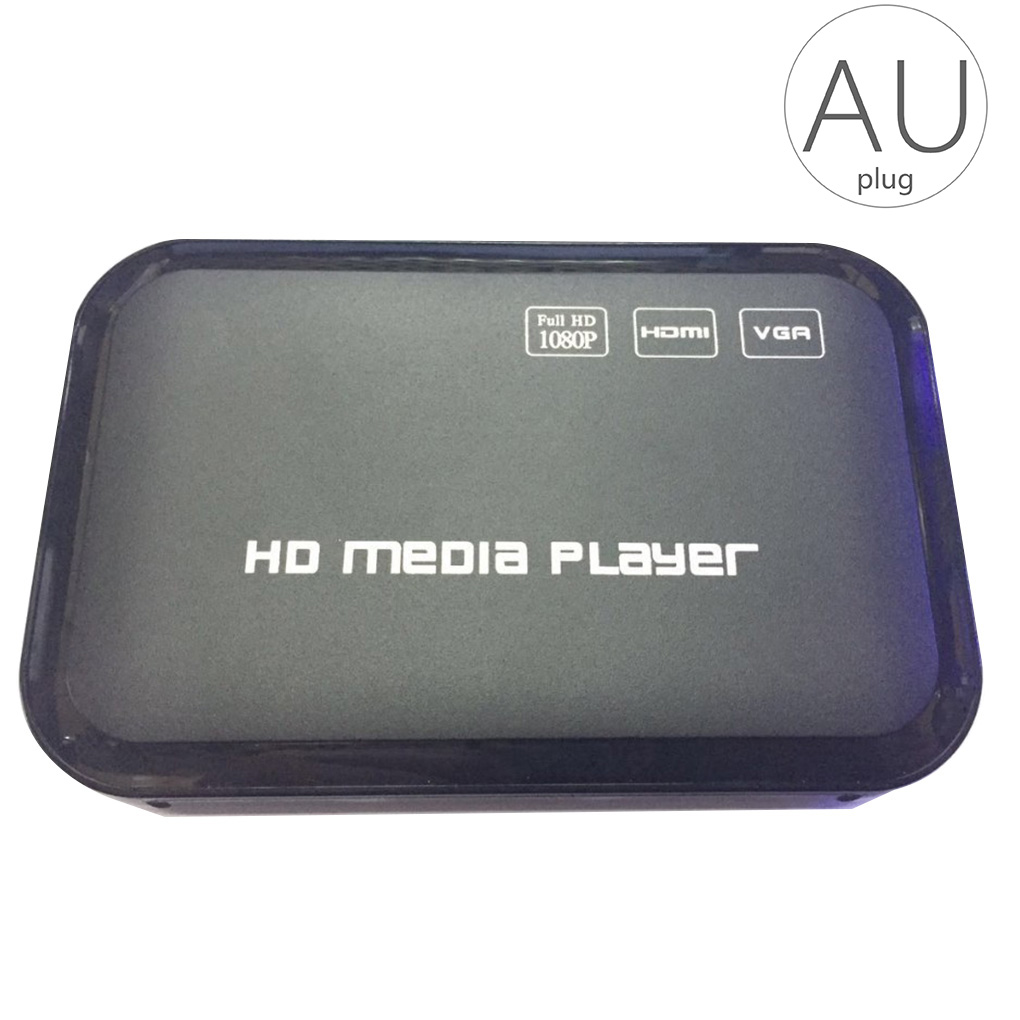 Full HD 1080P reproductor multimedia centro reproductor multimedia reproductor de vídeo HD SD SDHC MMC tarjetas USB Control remoto EU /US/UK/AU: AU Plug