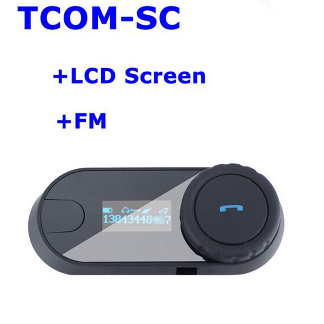 Originele Motorfiets Bluetooth Headset T-COMSC Bluetooth Motorhelm Intercom Interphone Headset Met Fm Radio Lcd-scherm