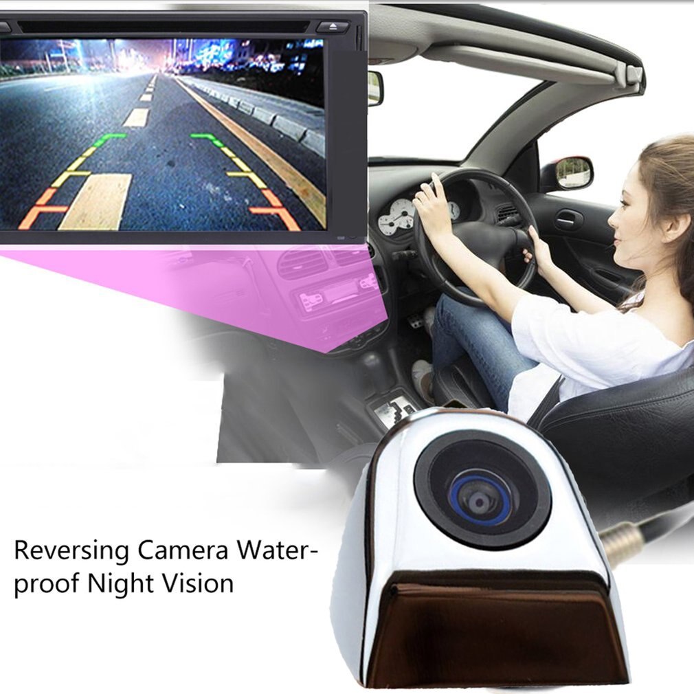 Rear View Camera Reversing Camera 170 Degree Angle Of View Parking Night Vision Camera Metal Waterproof Chrome plating