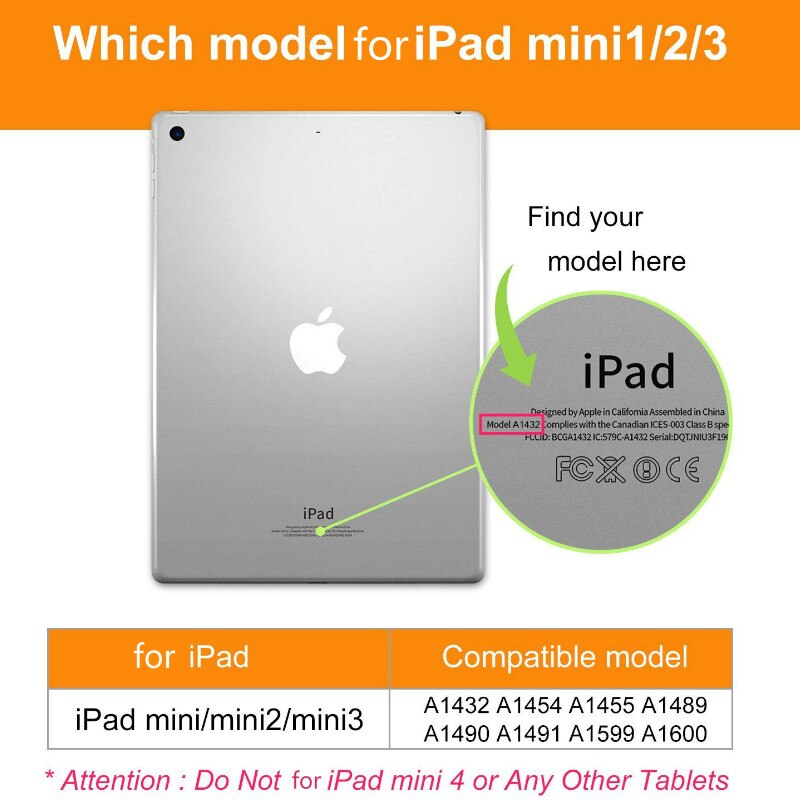 360 stopni obracanie PU skórzane etui z klapką dla iPad Mini 1 2 3 stojak uchwyt przypadki inteligentny Tablet Case A1432 A1454 A1600 A1490