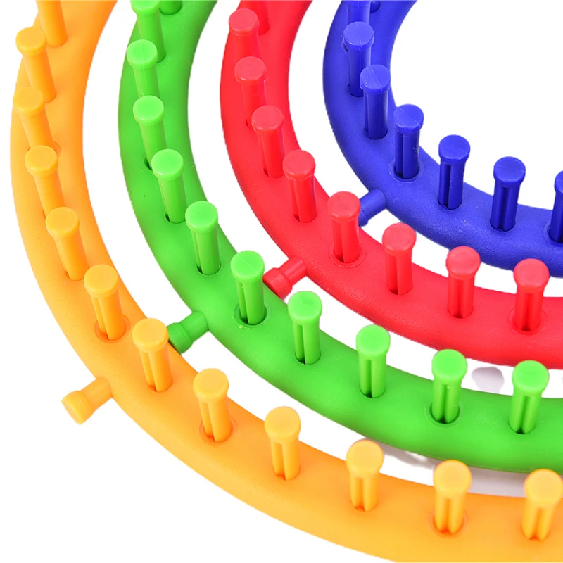 4 rozmiary okrągłe krosna zestaw narzędzi DIY plastikowe okrągłe kółko kreatywny kapelusz sweter wełniany zestaw narzędzi tkackich robić samodzielnego narzędzia dziewiarskie