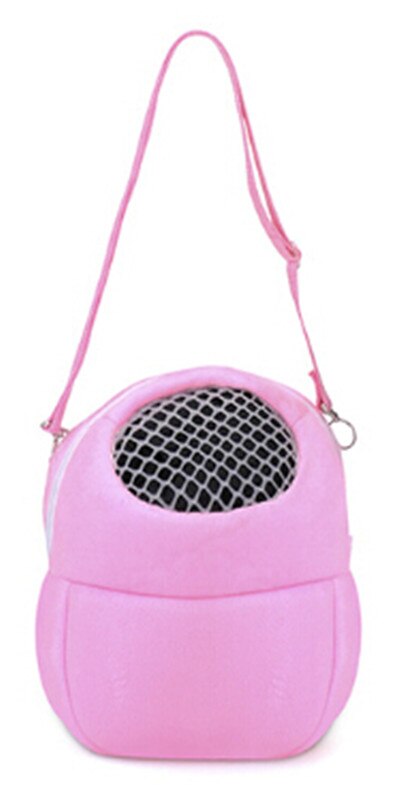 Mochila portátil de viaje para mascotas, bolsa de mano de malla transpirable con forma de ardilla, jaula de portador de red para hámster: pink M