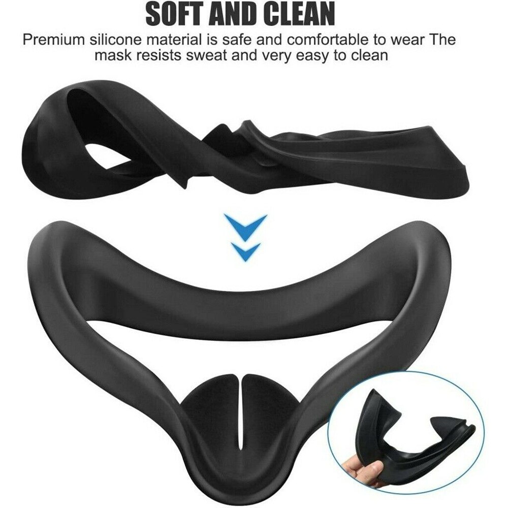 1PC Soft Silicone Eye Mask Cover For Oculus Quest 2 VR Glasses Anti-sweat Anti-leakage Light Blocking Protective Eye Cover Pad