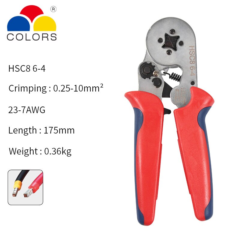 HSC8 6-4A Wire connector crimper Crimp Plier Kit Crimping Tools For Tube Terminals + Wire Stripper Crimping Pliers Set: HSC8 6-4A-W