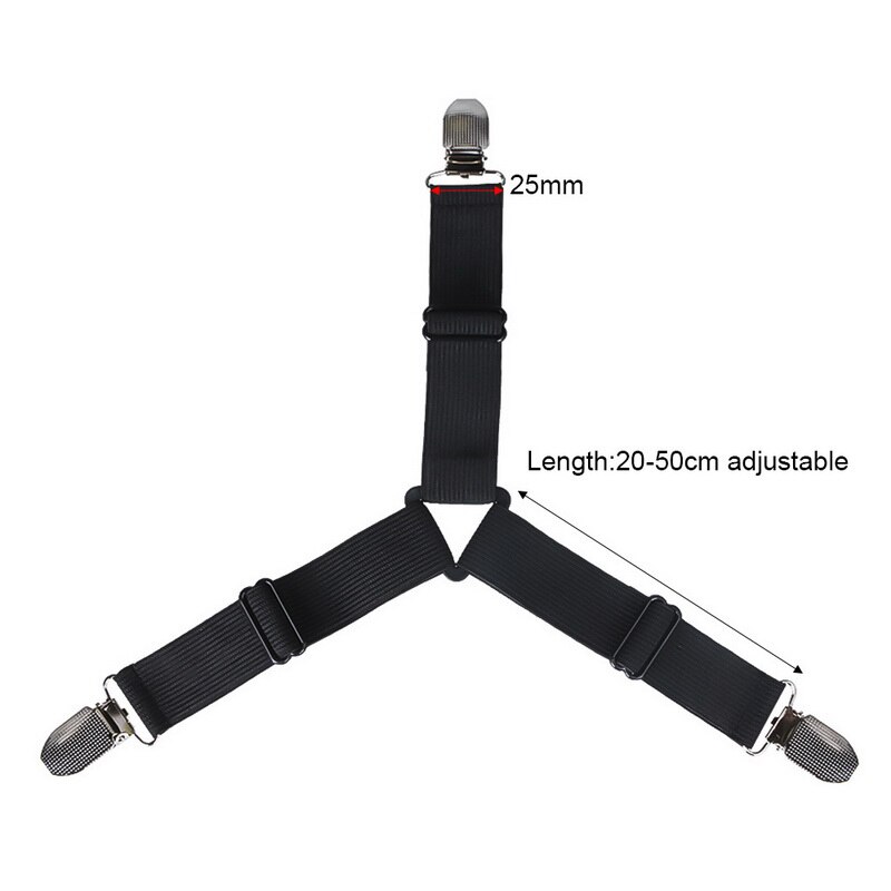 4pcs/set Elastic Bed Sheet Clips Suspenders Straps Adjustable Heavy Duty Grippers For HomeA