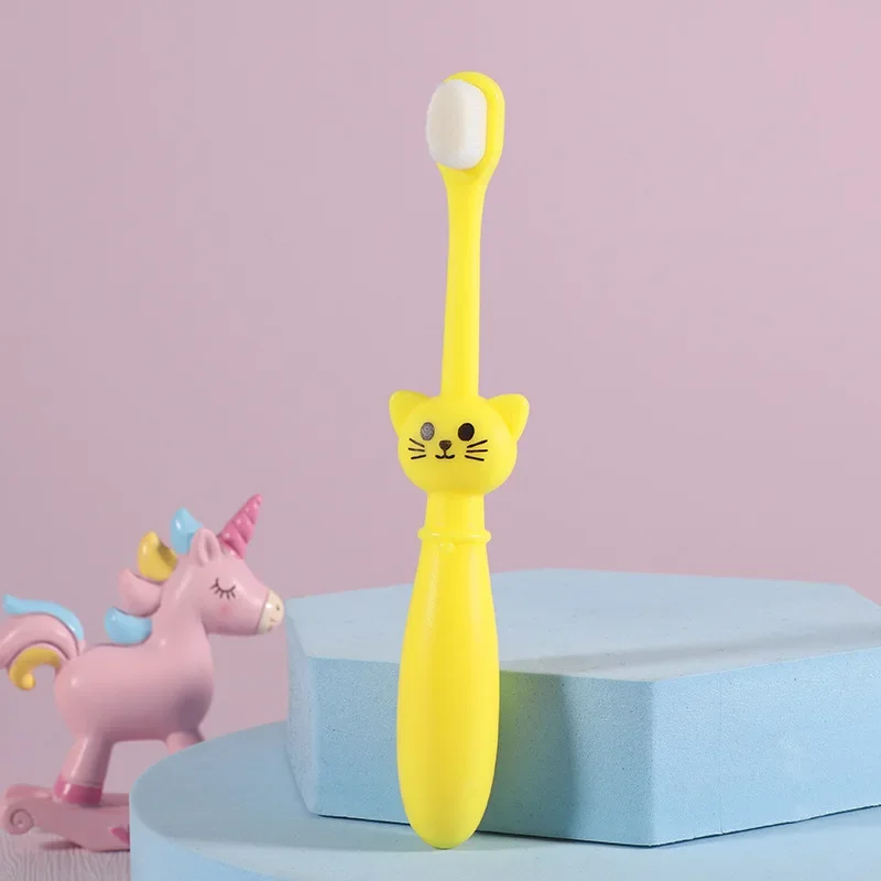 Bébé enfants brosses à dents Ultra doux brosse à dents enfants brosse à dents 360 brosse à dents fil à dents garçons filles soins des dents: GRIS