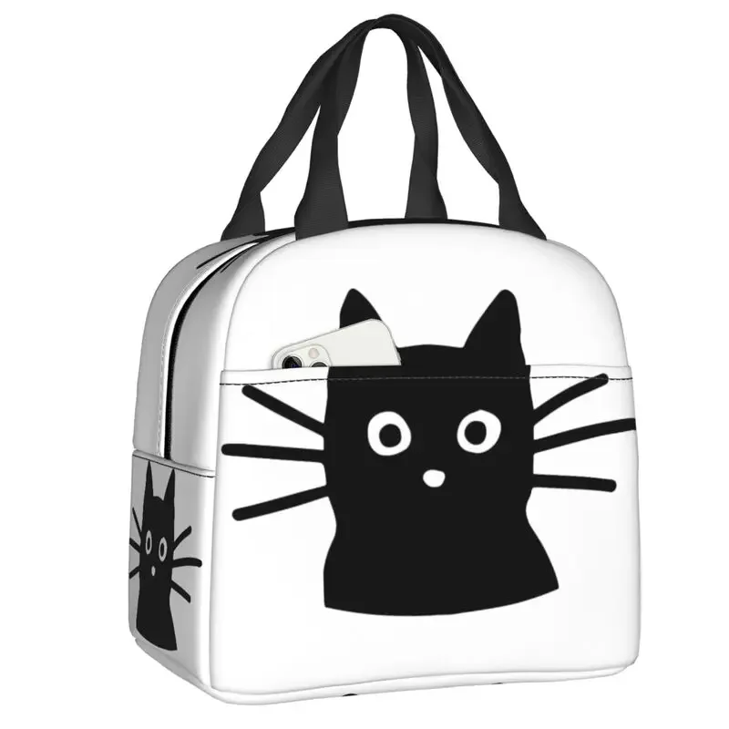 Aangepaste zwarte kat lunchtas dames warme koeler geïsoleerde lunchcontainer box voor student schoolwerk picknick voedsel draagtassen: Army Green