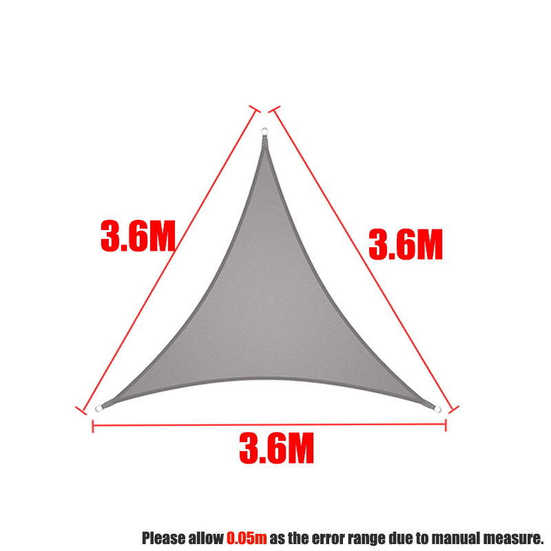 300D Grijs Alle Size Waterdichte Vierkante Rechthoek Driehoek Zon Zonnezeil Tuin Terras Luifel Zwemmen Schaduw Kamp Wandelen Yard Luifels: 3.6x3.6x3.6m