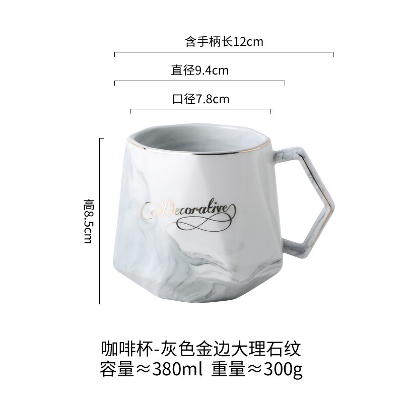 LUO – tasse en céramique de JIA-GUI ML pour femme, Mug pour préparer du thé, du café, de l'eau, avec couvercle, cuillère, style nordique, pour le bureau, 380ML, G079: F