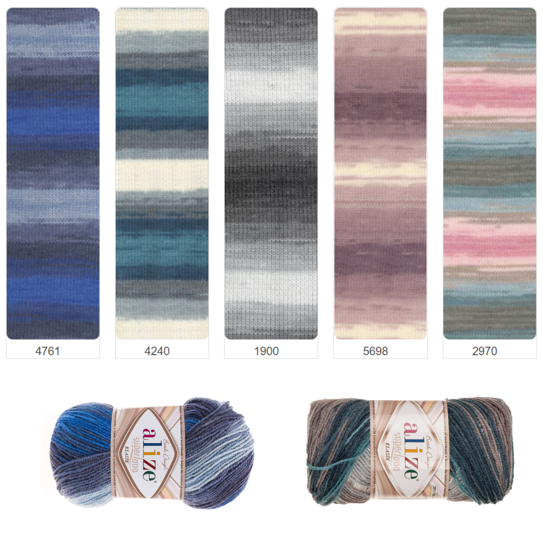 Alize Superlana Klassieke Batik Breien Garen Haak Garen Acryl Garen Zacht Garen Multicolour Garen Superlana Klasik Batik