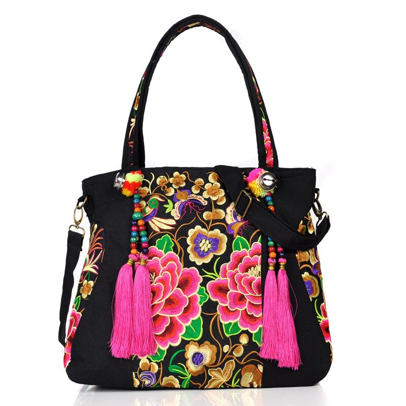 Peach Floral Embroidered Bow Shoulder Bag – Deolinda Chic SS26 In Stock Now