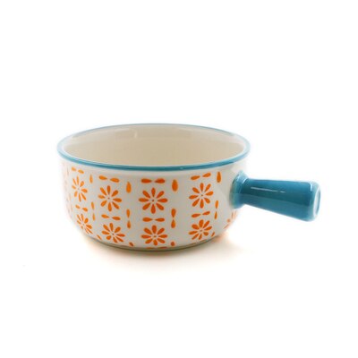 Cuenco de cerámica pintado a mano para el hogar, Bol para postre, arroz, ensalada, horno, tazón de cereales para desayuno con mango único, restaurante: orange