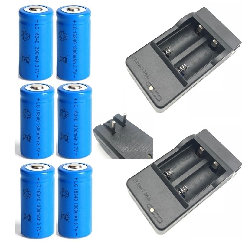 16340 1300mAh 3.7V Li-ion Rechargeable Batteries CR123A Battery For LED Flashlight Travel Wall Charger For 16340 CR123A Battery: Other