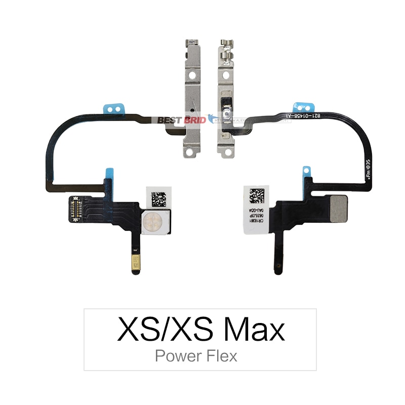 1pcs Power Flex Cable For iPhone X XR XS Max On Off Switch Volume Control With Metal Bracket Assembly: For XS XS Max Power