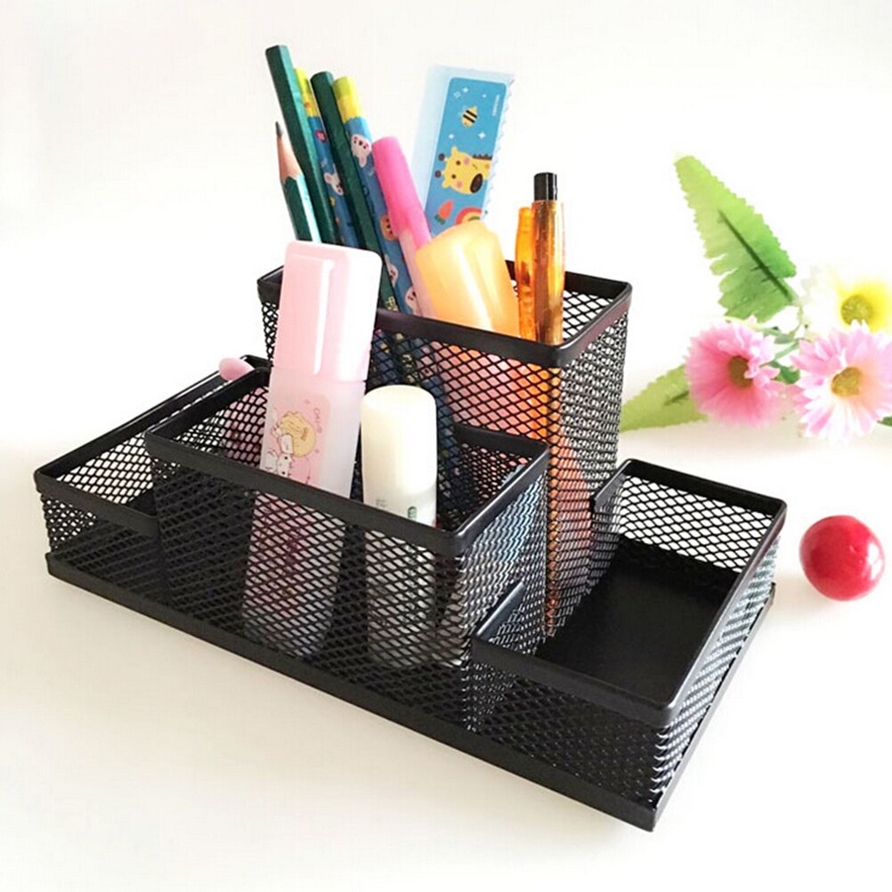Office Supplies Study Storage Mesh Cube Metal Stand Combination Holder Desk Desktop Accessories Stationery Organizer Pen Pencil