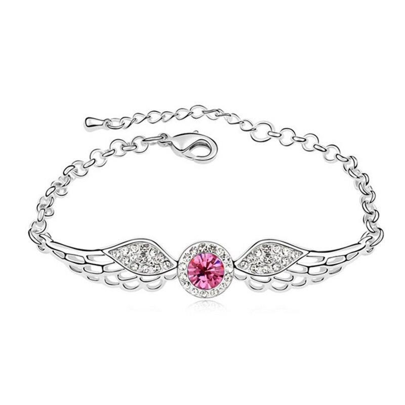 Vrouwen Lady Armband Chain Angel Wing Sieraden Decoratie Charme Voor Party THIN889: rose red