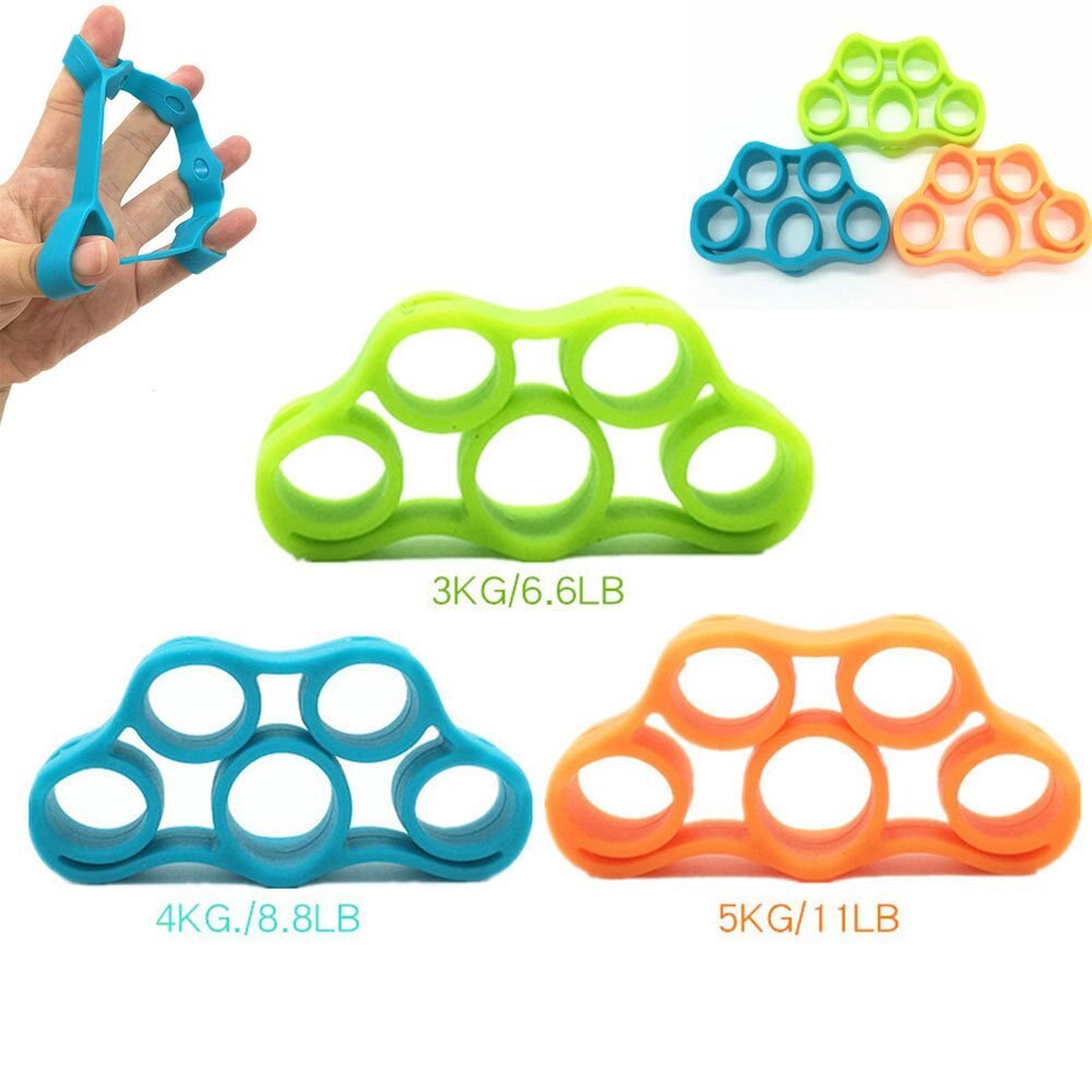 Finger resistance bands Hand Extensor Exerciser Finger Grip Strength Trainer Elastic Band String Chest Developer Fitness Set: Set of 3 bands