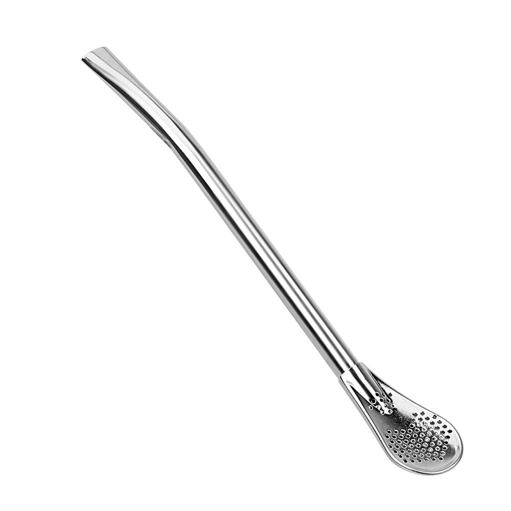 HILIFE Juice Residue Spoon Tea Filter Stainless Steel Reusable Tea Tool Drinking Straw Spoon: Ordinary type