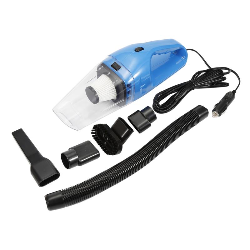 12v 120W Super Car Auto Vent Cleaner Vacuum Car Cleaner High Power Wet Dry Handheld Portable Vacuum Hoover Cleaner: blue
