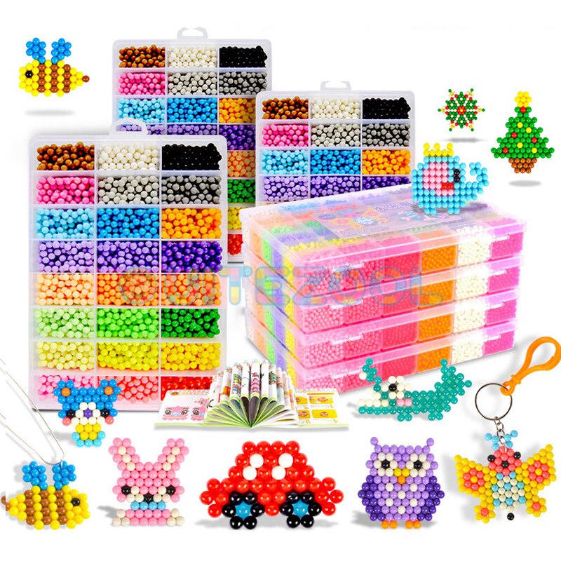 Refill Hama Beads Puzzle 3D Handmade Magic Aquabeads DIY Water Spray Beads Set Ball Games Children Toys for girls