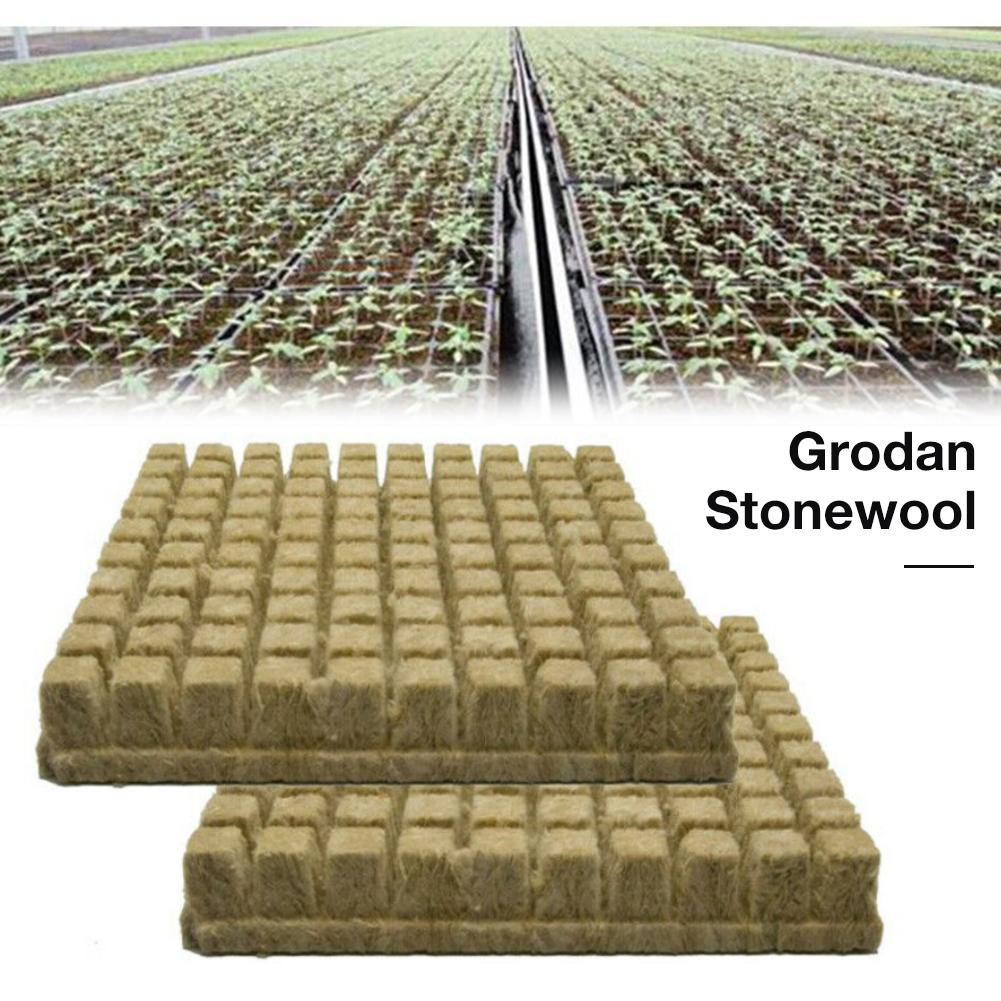 Cubos de lana de roca, Base de compresión, transpirable, hidropónico, para cultivo sin suelo, suministro de jardín, 100 piezas