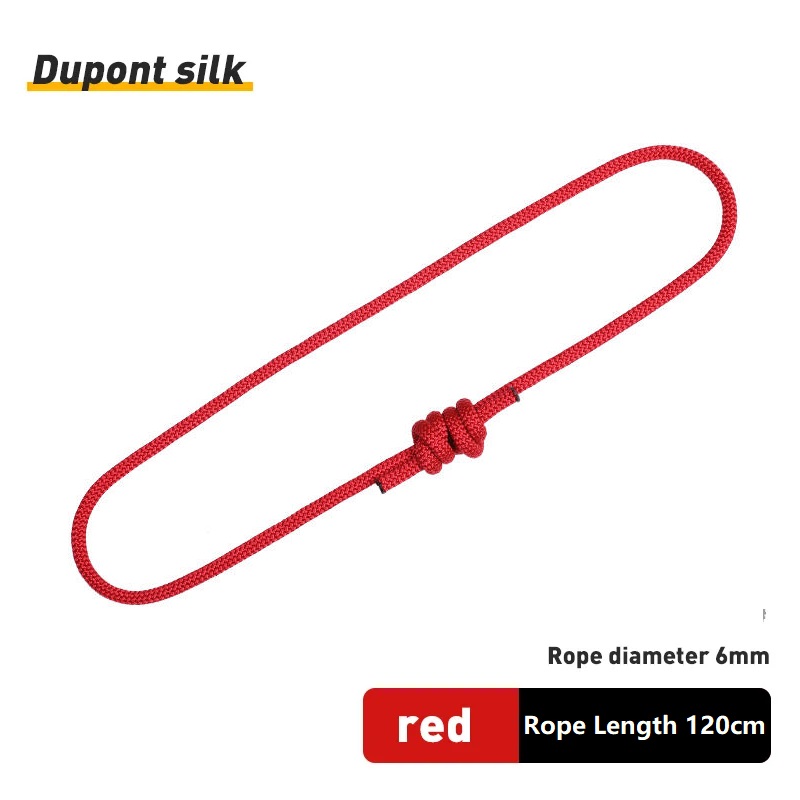 Cuerda Prusik de 6mm para exteriores, accesorio de 120cm de longitud, cuerda duradera resistente al calor, poliéster, nailon, Kevlar, cuerda de escalada en roca