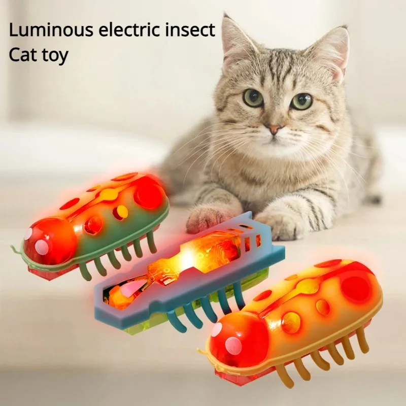 Engraçado minhocas elétricas brinquedos para gatos escape automático mini robô bug vibração inseto brinquedos para gatos bateria operado barata joaninha