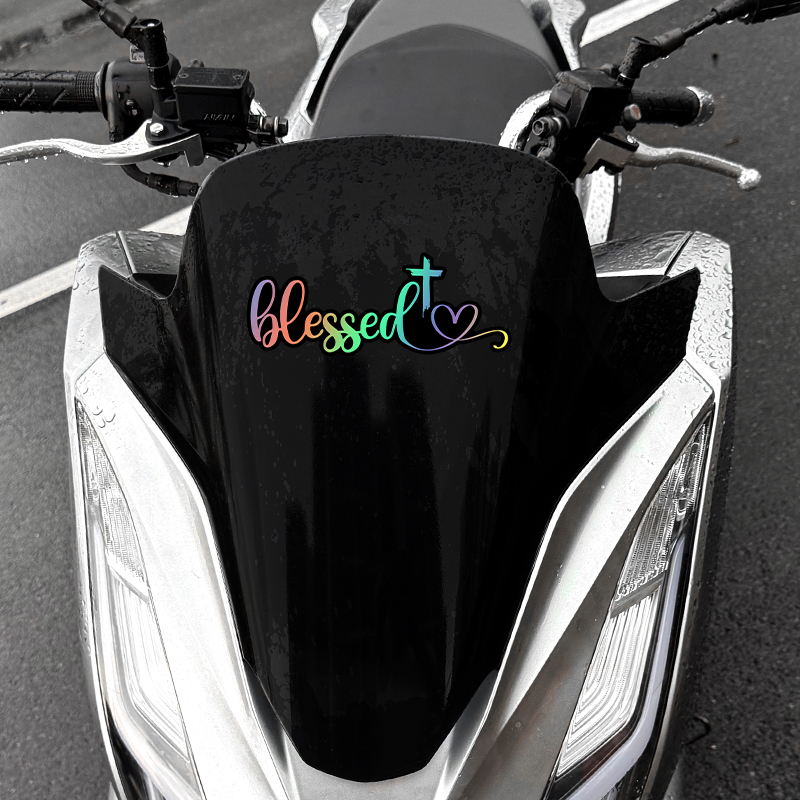 1pc Kreuz Gesegnet Motorrad Aufkleber Wasserdicht für Motorrad Kraftstoff Panzer Verkleidung Tailbox Auto Körper Rolle Universal- Vinyl Aufkleber
