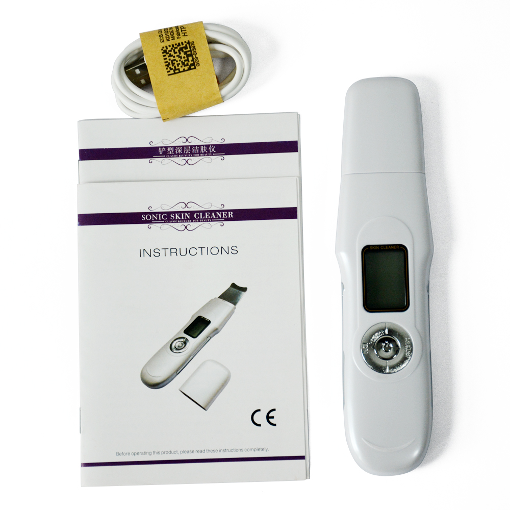 Spatule de nettoyage de peau de visage ultrasonique Rechargeable, pour peler la peau en douceur, nettoyer les ions, raffermir la peau