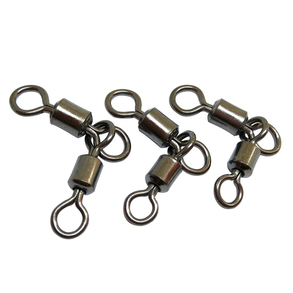 10/20 pieces/lot 3 Way Fishing Swivel Rolling Triangle Joint Rolling Swivels Fishhooks Fishing Connector Pesca Emerillon Peche