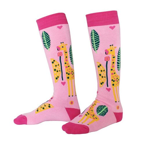 Inverno feminino meninas menino algodão térmica meias de esqui ao ar livre esportes snowboard ciclismo escalada caminhadas meias crianças thermosocks: giraffe / EU 35-38