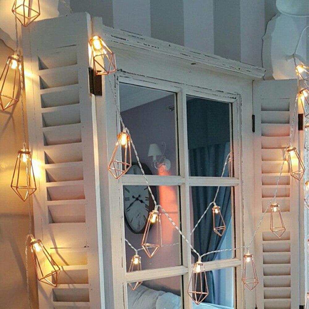 Neue Jahr Spielzeug Diamant tropfen rahmen LED Batterie Lichter 1,5 mt 10 stücke Schnur Lichter Gebühr Party Halloween Terrasse Weihnachten Dekor