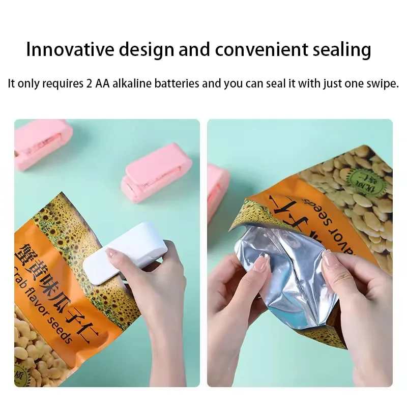 Förseglingsmaskin för köksredskap, mini-plastförpackningsförslutare, klämmor för förvaringspåsar för matförslutning, värmepåsförslutare, bärbar