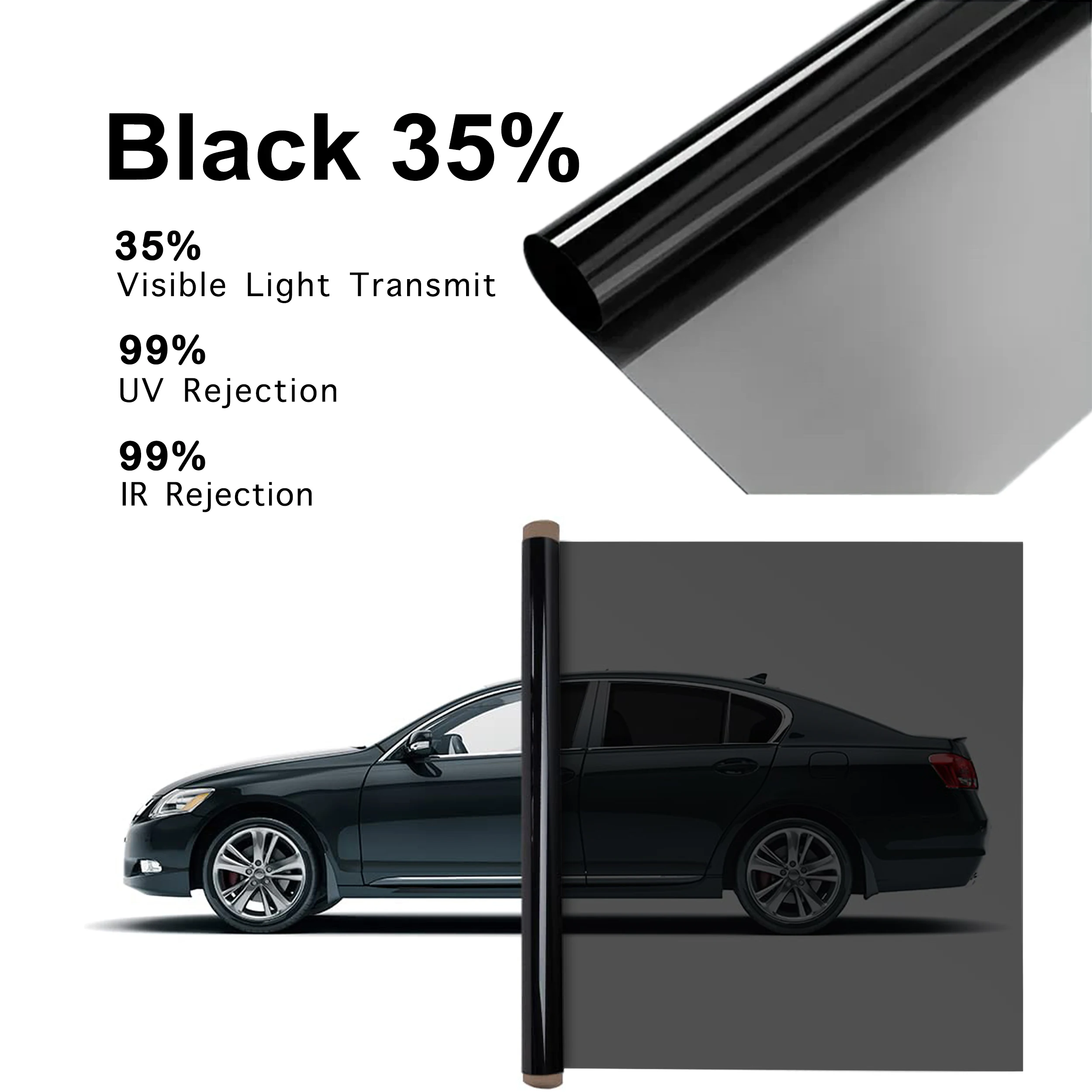 75/50 cm x 3/10m solfilm til bilvinduer personvern anti-look vinylfolier solskjermklistremerker vinduer solbeskyttelse glass uv solskjerm: S / Rød