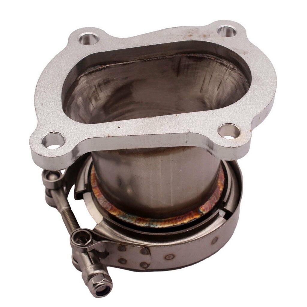 Ct26 4 bultar  to 2.5 "v-band fläns turbo adapter rostfri s adapter + klämma