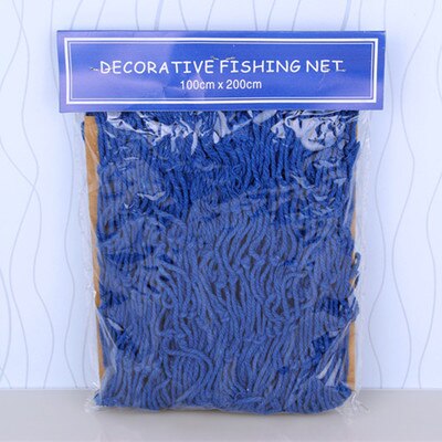 Mediterrane Visnet Nautische Home Decor Seashell Anker Decor Zee Decoratie Hand-Geweven Float Wanddecoratie Marine Stijl: blue net / 100x200cm