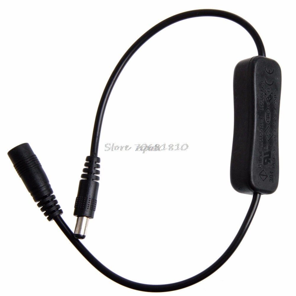 Dc-voedingsstekker 5.5 x 2.1mm mannelijk naar vrouwelijk verlengsnoer met schakelaar aan/uit groothandel