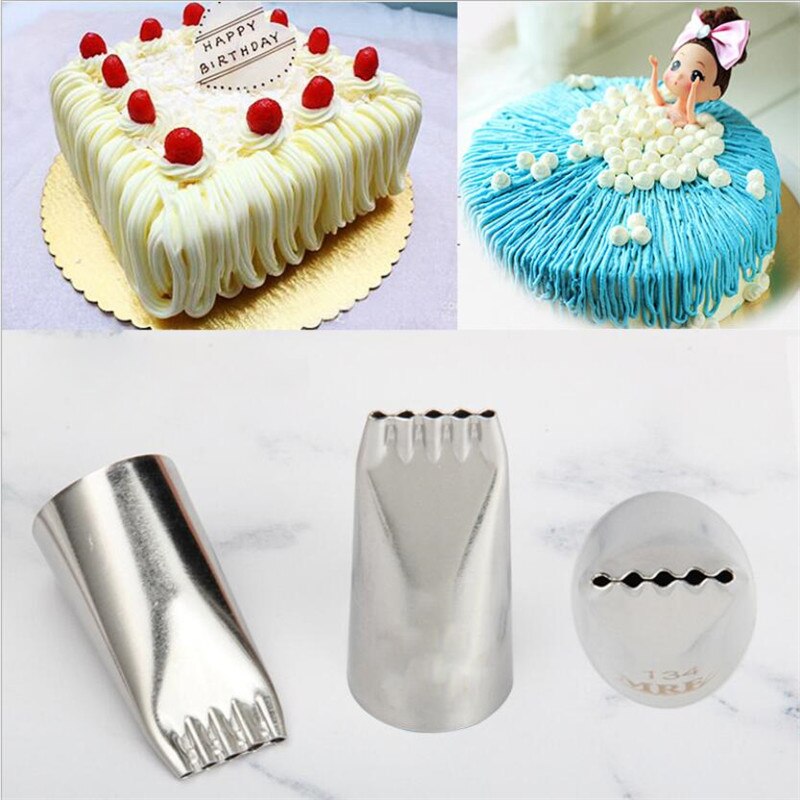 #134 Roestvrij Staal Tabs Vijf Gat Lijnen Tekening Icing Piping Tips Noedels Cake Nozzle Fondant Cake Decorating Gereedschap