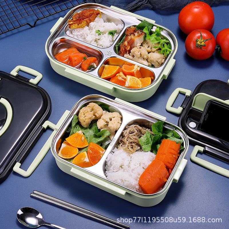 Portable 304 Stainless Steel Insulation Lunch Box reheatable lunch box student office worker's lunch locker lunch box
