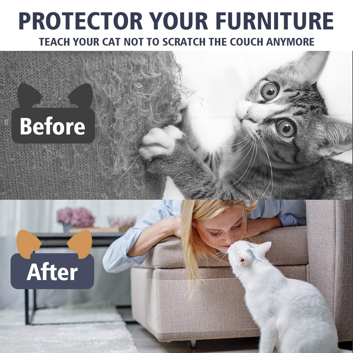 Tapis à bande anti-griffes pour chats, 8 pièces, protection de meubles, poste à gratter, pour chiens de compagnie