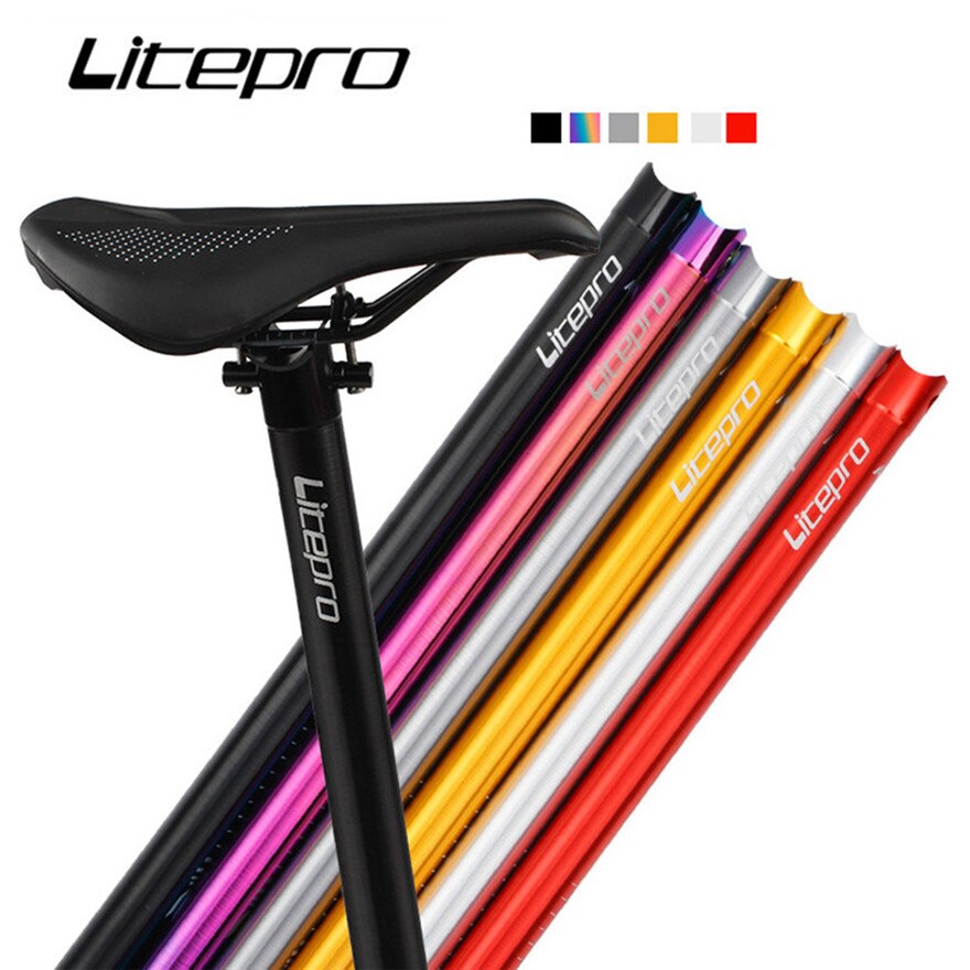 Litepro foldesykkel ultralett setepinne setestang aluminiumslegering 33.9 * 600mm setepinne seterør seterør 80g