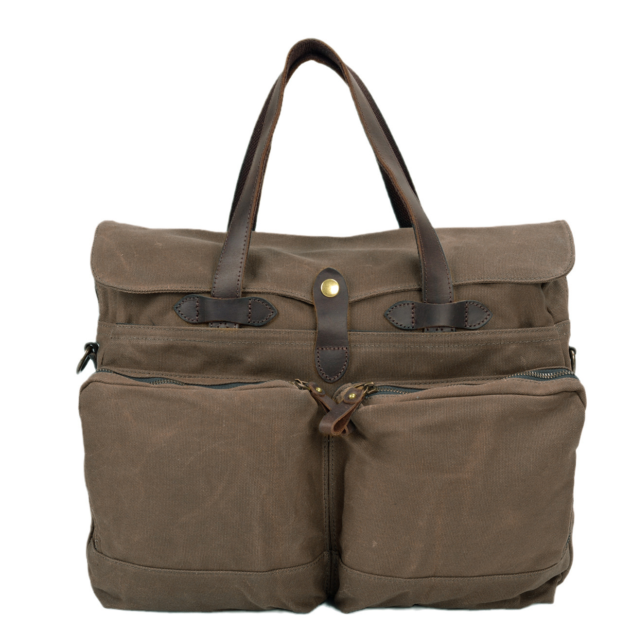 Zakelijke Koffer Reizen Canvas Tas Mode Grote Capaciteit Aktetas Draagbare Messenger Bag: Khaki