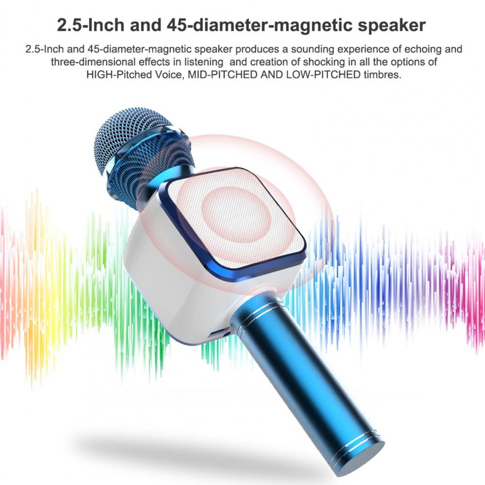 Ds878 wireless microphones, supports usb hard drive/tf card, metal 1 4 in compatible condenser mic music player for boys and girls