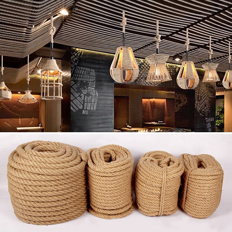 1Roll 5/10m Natural Jute Linen Rope Home Decoration Retro Style DIY Craft Cord Decorative Rope 4/6/8/10mm Diameter Handmade