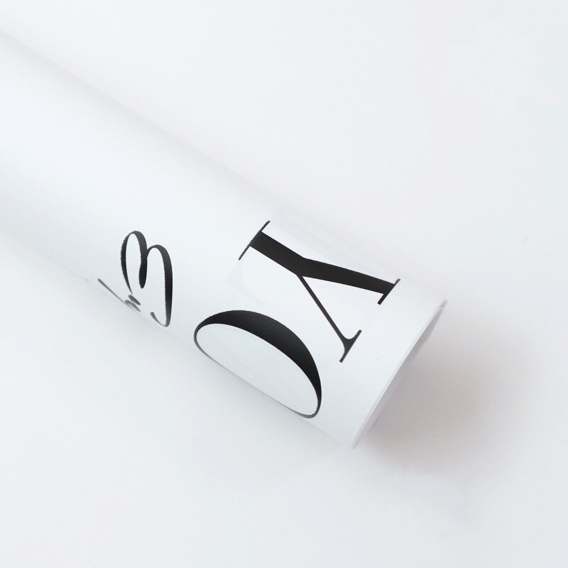 Waterproof Rose Flower Wrapping Paper Valentine's Day Bouquet Wrapping Paper Thickened Wrap Florist Bouquet Wrapping Paper: white and black