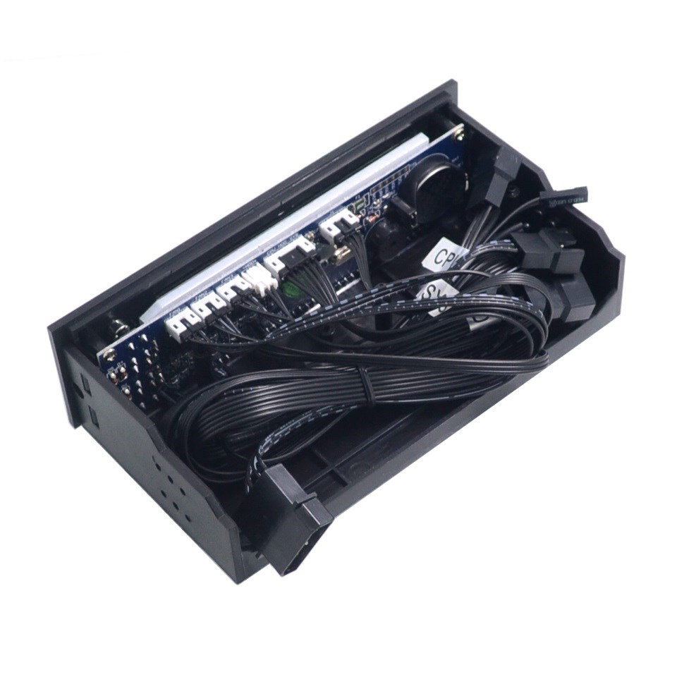 5.25 tommer 12v pc computer ventilator controller 3 ventilator hastighedsregulator temperatur sensor lcd digitalt display frontpanel til pc