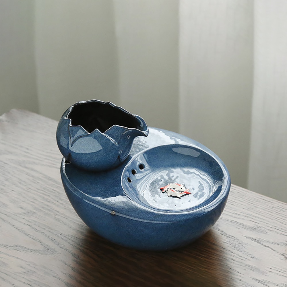 Pet Automatic Circulation Water Dispenser Pet Supplies Lotus Flower Shape Fountain Water Basin Drinker For Cat Dog